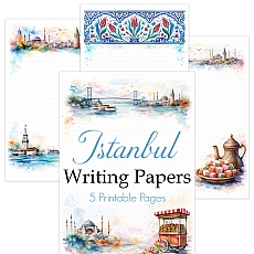 Free Printable Watercolour Istanbul Letter Papers